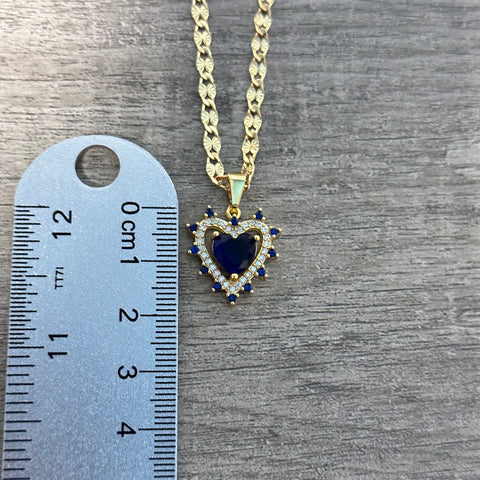 Dark Blue Heart Necklace