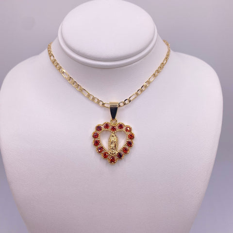 Mini Heart Virgencita Necklace 02
