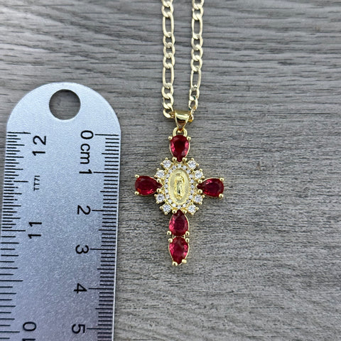 Pink Cross Necklace 030