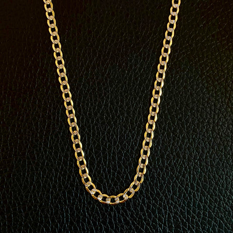 14k Gold Curb Chain Diamond Cut 3.5MM 013