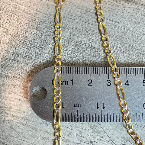 14k Gold Figaro Chain Diamond Cut 4MM 0160