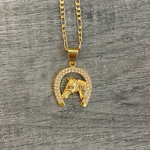 Gold Plated Horse Necklace