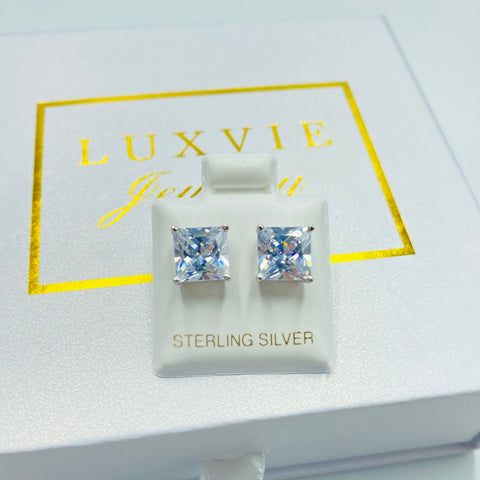 Sterling Silver Square Stud Earrings