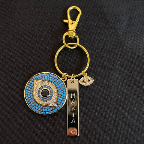 Evil Eye Personalized Keychain