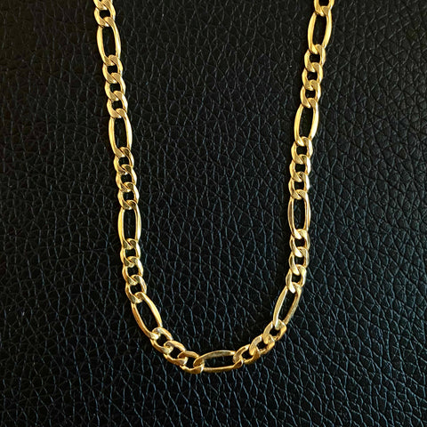 14k Gold Hollow Figaro Chain 4MM 08