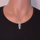 Silver San Judas Necklace Pink