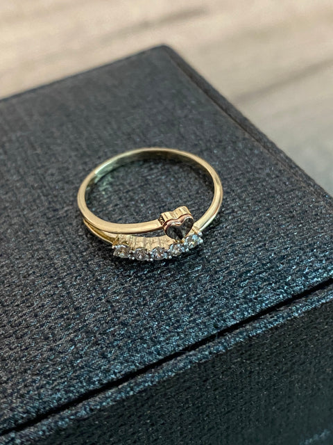 14k Gold Heart Ring CZ 2020