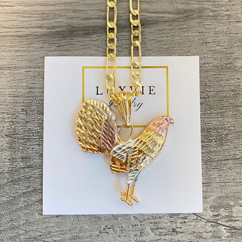 Rooster Three Tone necklace
