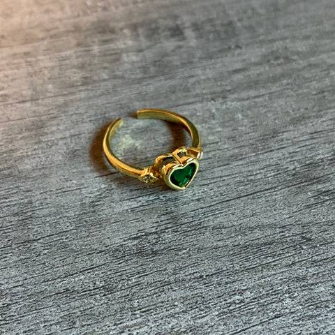 Adjustable Fancy Green Ring 03
