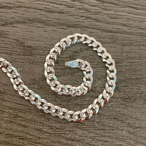 Curb link chain Diamond cut 5MM Flat