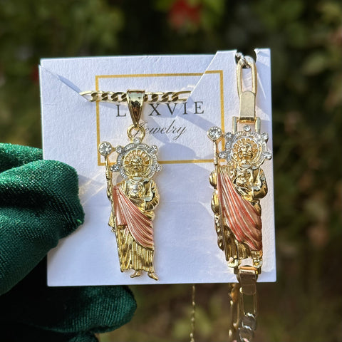 San Judas Set Necklace and Bracelet 031