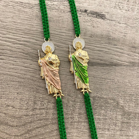 Handmade Green San Judas bracelet 01