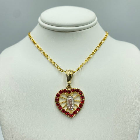 Virgencita Red Heart Necklace 05