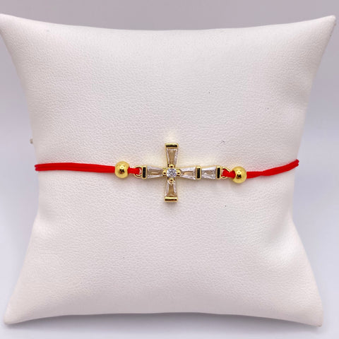 Adjustable Red Cross Bracelet