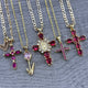 Mini Hot Pink Cross Necklace 031