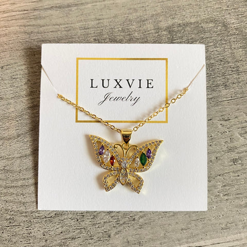 Multicolor Butterfly Necklace 09