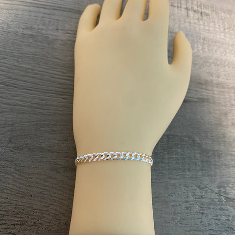 Curb Link Bracelet Diamond cut 4MM