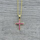 Mini Pink Cross Necklace 031