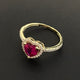 14k Solid Gold Red Heart Ring