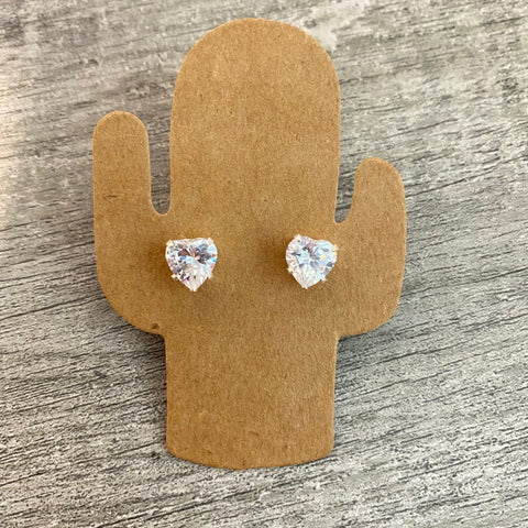 925 Silver Heart Stud Earrings