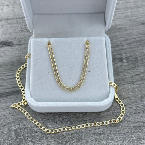 14k Gold Curb Chain Diamond Cut 3.5MM 0170