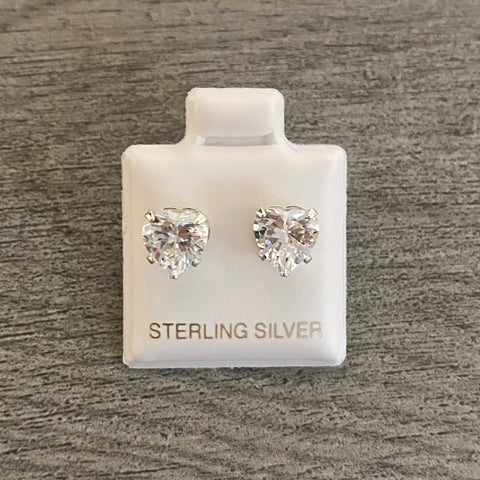 925 Silver Heart Stud Earrings