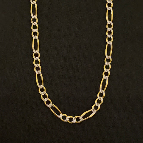 14k Gold Figaro Chain Diamond Cut 4MM 0160