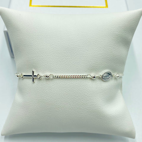 Silver Virgencita Rosary Bracelet 01