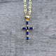 Dark Blue Cross Necklace 027